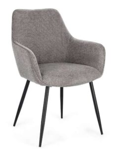 Stylischer Stuhl M-ARMLEHNEN CORA in Schwarz und Dunkelgrau mit Armlehnen für modernen Komfort und elegantes Design.