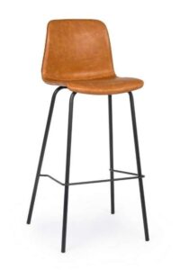 Barhocker KYRA aus Vintage PU Leder in Braun für stilvolle Innenräume
