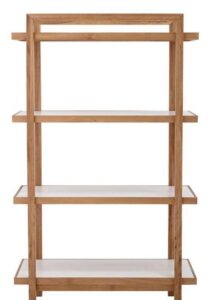 SKYE Bücherregal aus Eichenfurnier in Naturfarbe, ideale Maße 96 x 161 x 45 cm für stilvolle Bücheraufbewahrung.