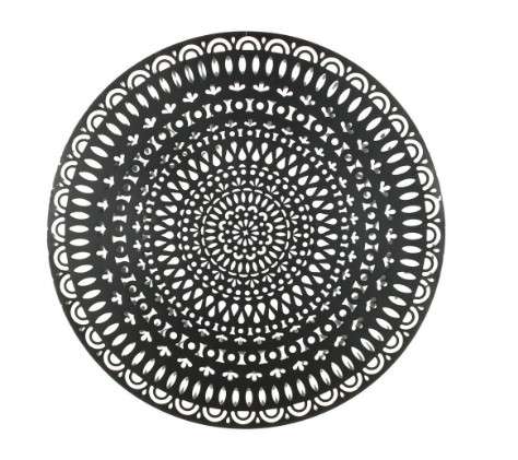 Wanddeko Adhira schwarz modernes Design aus Metall elegante schwarze Wandkunst für Wohnzimmer und Büro