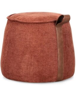 Pouf Anila Ginger Ø50a - 41,5 cm hoch, stilvolles Sitzmöbel in modernen Farben, ideal für Wohnzimmer und Schlafzimmer, vielseitig einsetzbar als Fußablage oder dekoratives Möbelstück.