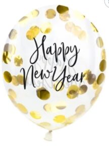 Konfettiballons Happy New Year 3 Stück bunte Luftballons für Silvester Party Dekoration