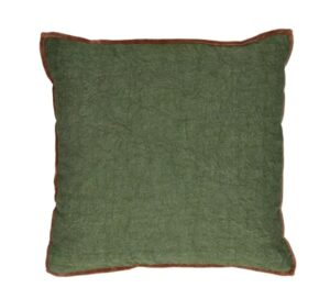 Kissen ALPHA OPPOSITES in Grün aus Leinen und Baumwolle, 45x45 cm, modernes und stylisches Wohnaccessoire