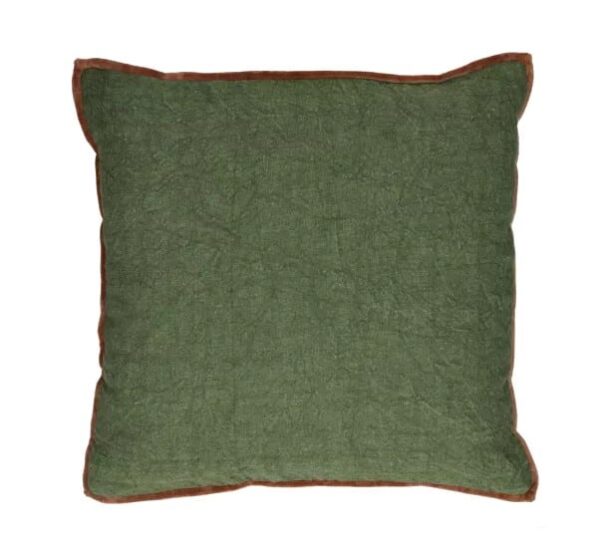 Kissen ALPHA OPPOSITES in Grün aus Leinen und Baumwolle, 45x45 cm, modernes und stylisches Wohnaccessoire