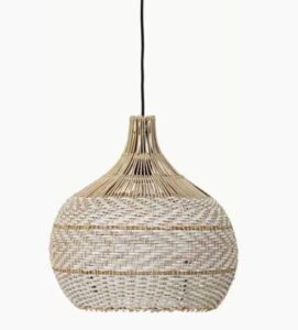 Hängeleuchte Natur Weiß Durchmesser 40 cm moderne elegante Deckenleuchte für Wohnzimmer und Esszimmer