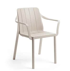 Nardi Tiberina Armchair Corda moderner Gartenstuhl aus strapazierfähigem Kunststoff in Taupefarbe