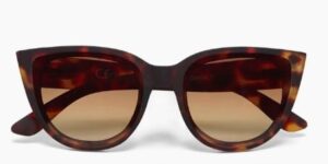 Okkia Sonnenbrille Silvia OK020-CH elegante Damen-Sonnenbrille mit braunen Gläsern und leichtem goldfarbenem Rahmen