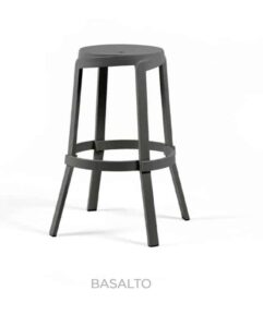 Nardi Stack Maxi Hocker Basalto moderner stapelbarer Gartenstuhl aus Kunststoff in basalto grau