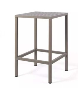Nardi Cube Hochtisch in Tortora-Farbe, 80x80 cm, ideal für Balkon und Terrasse