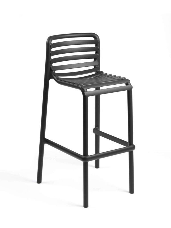 Nardi Barhocker Doga in Anthrazit, stilvolles und modernes Design für Innen- und Außenbereiche.