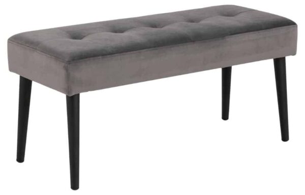 Sitzbank GLORY in Grau mit den Maßen L95x45x38 cm, elegante und moderne Sitzgelegenheit für Wohn- und Eingangsbereich.