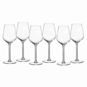 Set aus 6 eleganten Weißweingläsern aus klarem Glas für festliche Anlässe und den täglichen Genuss