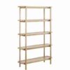 Standregal Libby aus Eichenholz, 120 cm breit und 190 cm hoch, elegantes Bücherregal für Wohn- und Schlafzimmer, stilvolle Holzoptik, modernes Design.