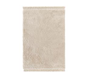 Flauschiger Hochflor-Teppich DREAMY mit Fransen in der Größe 160 x 230 cm, perfekt für ein gemütliches Zuhause und stilvolle Raumgestaltung.