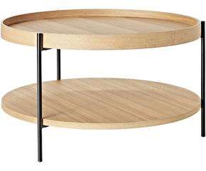 Moderner runder Holz-Couchtisch aus hochwertigem Material für stilvolle Wohnzimmergestaltung. Ideal als Mittelpunkt in Ihrem Wohnraum, elegant und funktional.