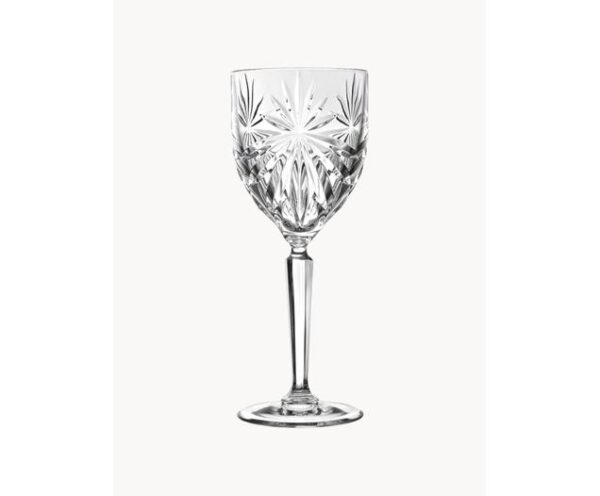 Kristall-Weißweingläser mit elegantem Relief-Design, Set von 6 Stück für gehobene Anlässe und stilvolles Trinken.