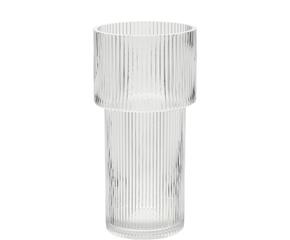 Glas-Vase LIVINA mit geriffelter Oberfläche, Höhe 30 cm, dekoratives Element für Ihr Zuhause