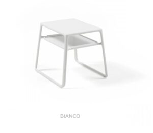 Nardi Beistelltisch Pop bianco moderner weißer Beistelltisch aus Kunststoff robust und vielseitig für Innen und Außen geeignet