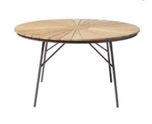Runder Gartentisch Ellen mit hochwertiger Teakholzplatte, ideal für Garten und Terrasse, langlebig und stylish.