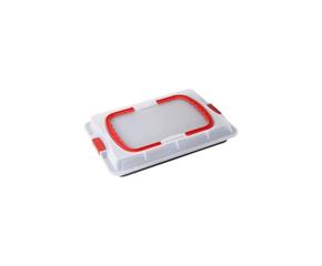Backblech Bake & Go mit Haube - praktisches Backzubehör für perfekten Kuchen und Gebäck, ideal für alle Backliebhaber.