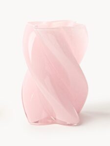 Handgefertigte Glas-Vase Marshmallow in zartem Design, ideal für florale Arrangements und als dekoratives Element in jedem Raum.