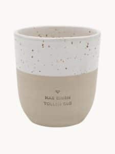 Handgefertigter Kaffeebecher mit dem Aufdruck Toller Tag für Kaffee-Liebhaber, ideal für den täglichen Gebrauch und als Geschenk.
