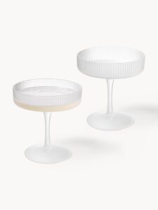 Mundgeblasene Dessert- und Champagnerschalen im Set von 2 Stück, elegante Glaswaren für festliche Anlässe und Desserts.