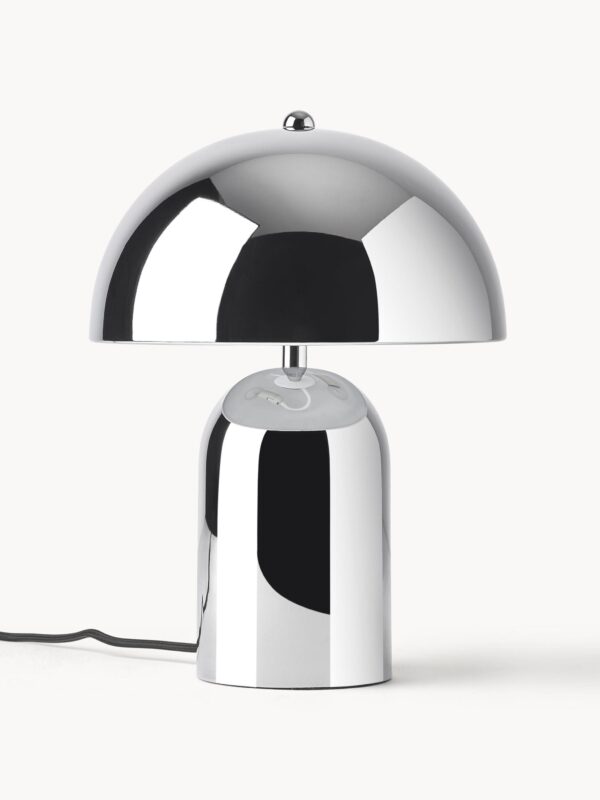 Retro-Tischlampe CHROM im eleganten Design mit glänzender Chromoberfläche, ideal für Wohnzimmer und modernes Interieur.