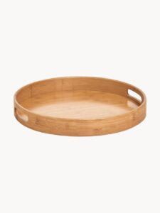 Rundes Bambus-Serviertablett Ambo aus nachhaltigem Material für stilvolles Servieren und Präsentieren von Speisen. Ideal für den Alltag und besondere Anlässe.