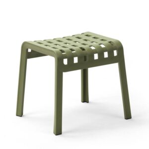 Nardi Poggio Hocker in der Farbe Agave, stylisches und langlebiges Gartenmöbel für den Außenbereich, ideal für Terrassen und Balkone.