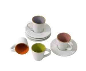 Espressotasse mit Untertasse im fröhlichen TUTT FRUTTI Design, ideal für Kaffeeliebhaber, 1 Stück.