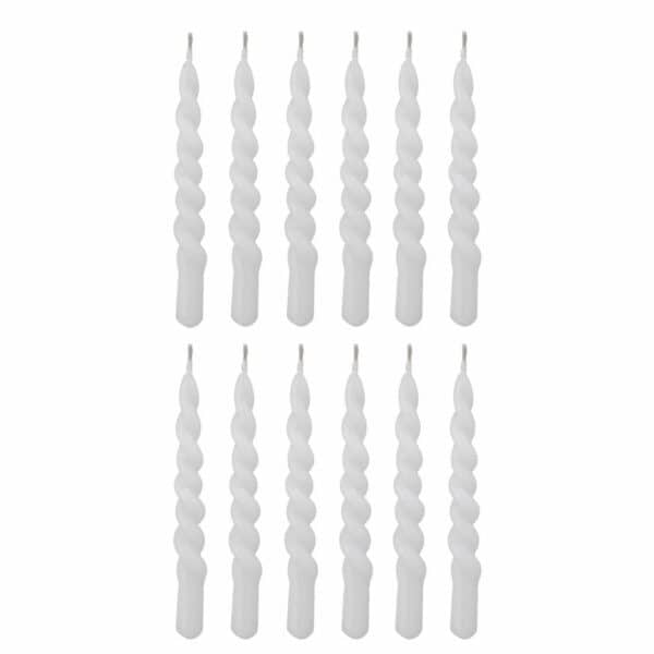 Paraffinkerzen im Set von 12 Stück, perfekt für stimmungsvolle Beleuchtung und Dekoration in jedem Raum.