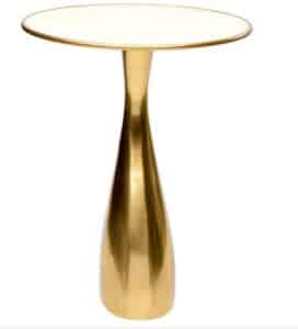 Beistelltisch SPACY in Gold mit einem Durchmesser von 36 cm moderner runder Beistelltisch elegant und kompakt