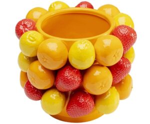 Vase FRUIT Parade buntes Design mit Früchten Dekorativer Blumenhalter