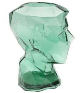 Vase PRISMA Gesicht grün modernes Design stilvolle Dekoration aus Glas