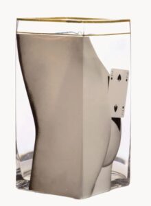 Vase of Spades elegante schwarze Vase mit Pik-Motiv stilvolles Wohnaccessoire
