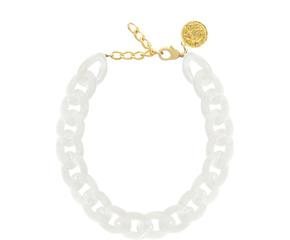 Halskette Dot weiß elegant minimalistisches Design mit runden Anhänger aus hochwertigem Material