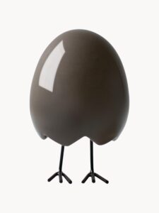 Oster-Dekoration braunes Ei aus Holz für Frühlingsfest und Ostern