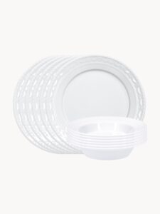 Geschirr-Set Kurland 12-teilig modernes Design hochwertiges Porzellan Geschirr für 6 Personen