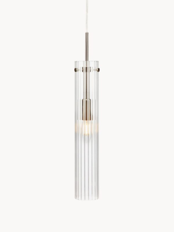 Kleine Glas-Pendelleuchte Tubo modernes Design energiesparend transparentes Pendellicht