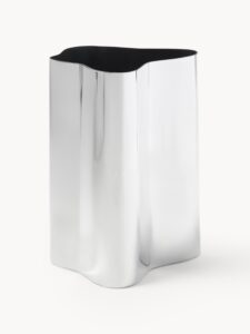 Vase Vine aus Edelstahl Höhe 18 cm moderne elegante Blumenvase