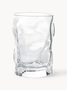 Set aus 6 Trinkgläsern Sorgente in organischer, eleganter Form aus klarem Glas