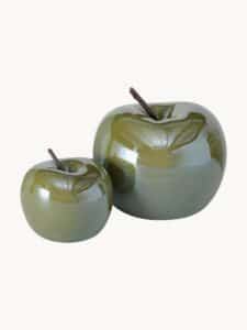 Deko-Objekte Apple 2er-Set dekorative Apfel-Figuren aus Keramik für Wohnraumgestaltung