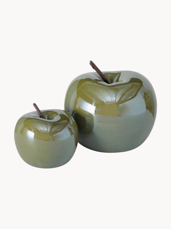 Deko-Objekte Apple 2er-Set dekorative Apfel-Figuren aus Keramik für Wohnraumgestaltung