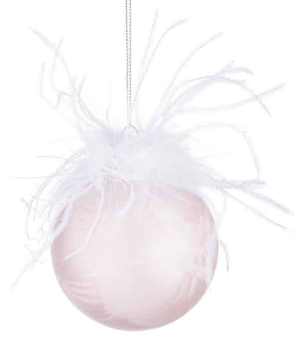 Weihnachtskugel Pink Plume Durchmesser 8 cm festliche Christbaumkugel dekorativ