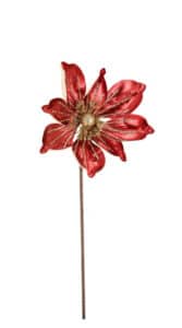 Deko Weihnachtsblume Magnolia Rot mit Durchmesser 18 cm und Höhe 40 cm festliche Weihnachtsdekoration