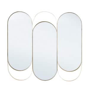 Spiegel NAMITA Gold rechteckig 76x69,5 cm eleganter Wandspiegel mit goldenem Rahmen