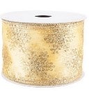 Glitzerband in Gold mit Sternenmuster für festliche Dekorationen und Bastelarbeiten