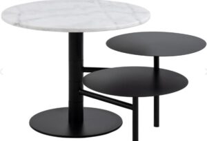 Couchtisch LAHTI aus Marmor mit praktischer Drehfunktion und modernem Design
