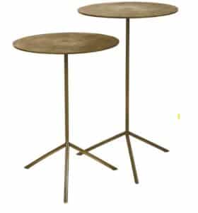 Beistelltisch Jive GOLD 2er Set mit Durchmesser 36 cm und Höhen 47 und 57 cm elegantes goldfarbenes Design modernes Wohnzimmermöbel
